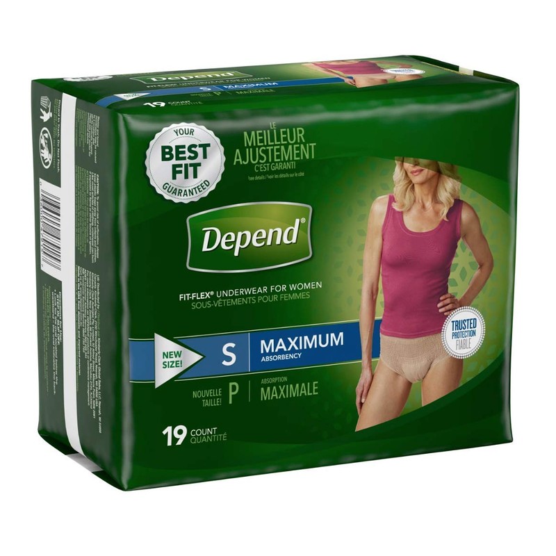 Small Maximum Absorbency Depends Fit Flex Underwear,19 count