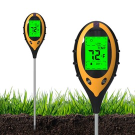 Qieryun Soil Moisture Meter 4 in 1 PH Soil Tester Digital Plant with PH, Temperature, Humidity, Sunlight for Gardening