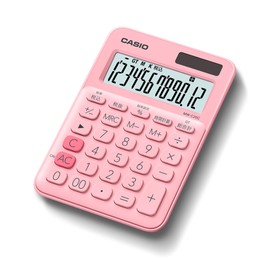 Casio MW-C20C-PK-N Colorful Calculator, Pale Pink, 12 Digits, Mini Just Type