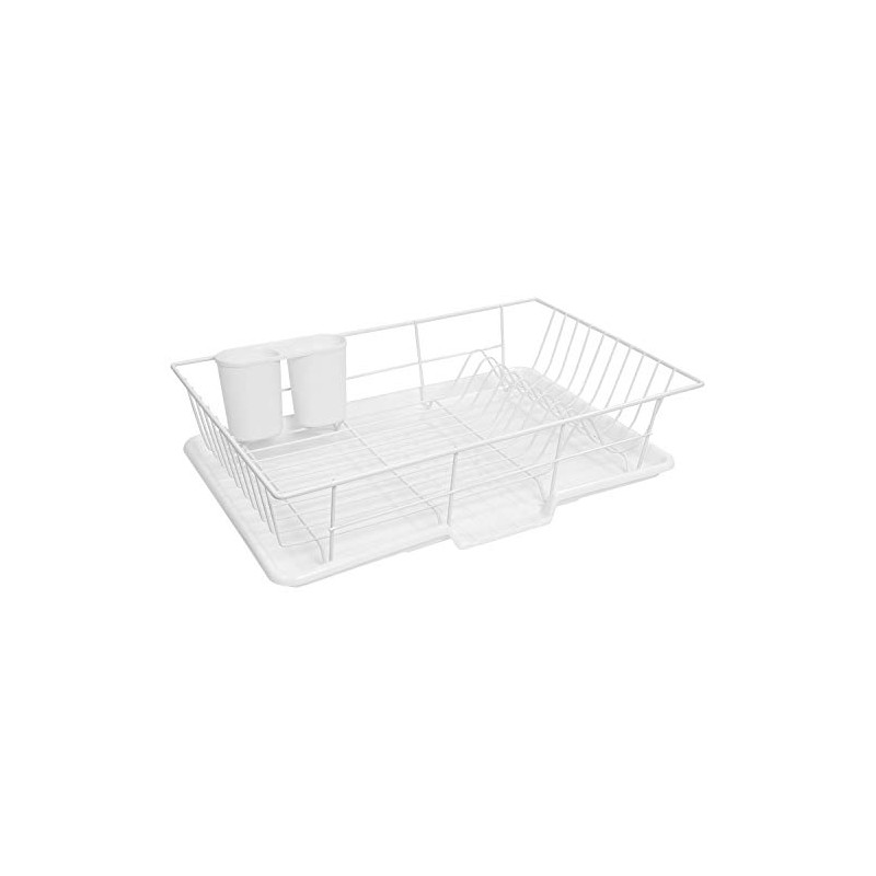 Sweet Home Collection Space-Saving 3-Piece Dish Drainer Rack Set: Efficient