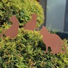 Unus Garden Cat Garden Stakes, Set of 3, Rust Stakes
