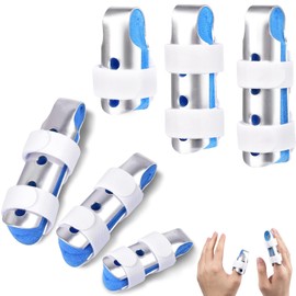 VireEyU 6 Stück Fingerschutz - 3 Verschiedene Größen, Verstellbare Fingerschienen Für Kleine Bis Große Finger, Ideal Bei Arthritis, Brüchen, Sehnenscheidenentzündung, Inklusive Schutzhülsen