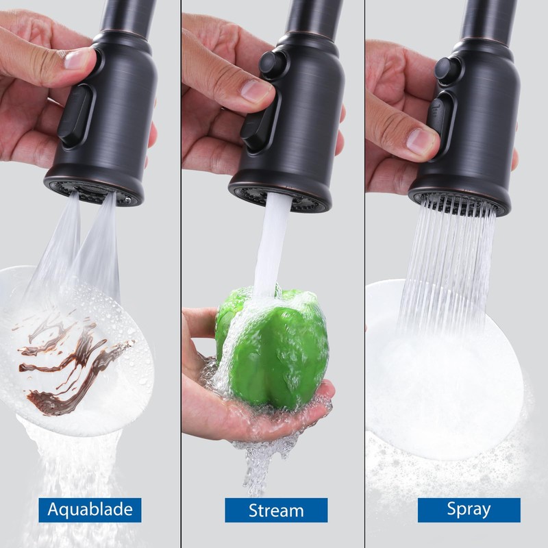 ALEASHA Pull Down Kitchen Faucet Spray Head Replacement, 3-Function Kitchen