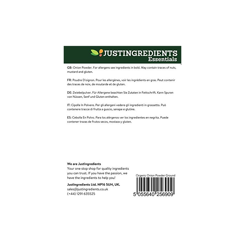 JustIngredients JustIngredients Essentials Organic Onion Powder, 500 g