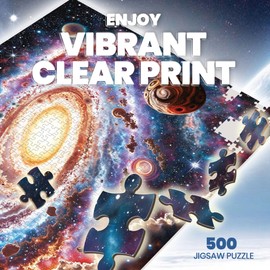 500 Piece Puzzles for Adults,Space Jigsaw Puzzle,Galaxy Planet Jigsaw Puzzles 500 Pieces,Solar System Creative Games and Easter Gifts Home Decor Toy for Adults Elders (20.5"x14.9"), 1:1 Poster