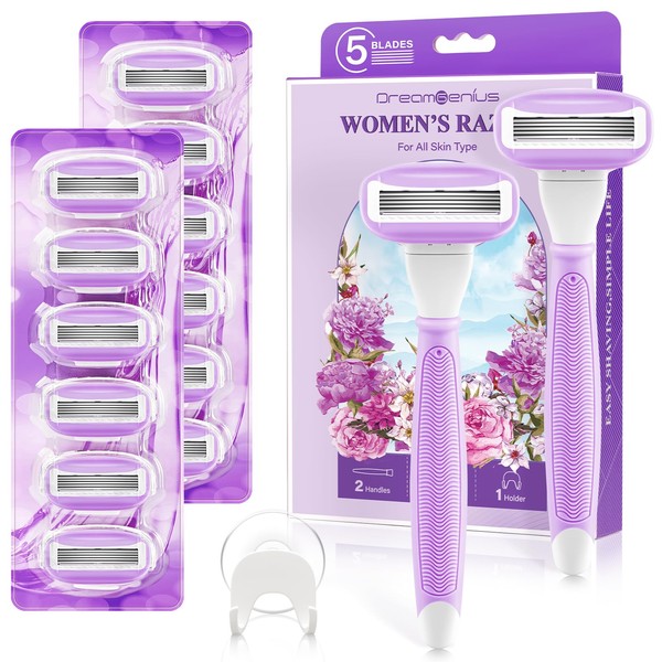 Razors for Women Include 2 Non-Slip Handles and 14 Blade