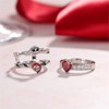 Jeulia "Skull Couple Heart Cut Sterling Silver Enhancer Ring Set