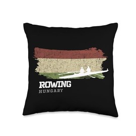 Hungary Rowing Team Rower Oarsmen Rowing Throw Pillow