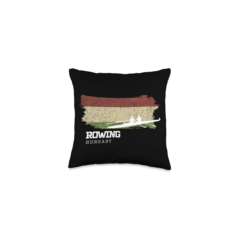 Hungary Rowing Team Rower Oarsmen Rowing Throw Pillow