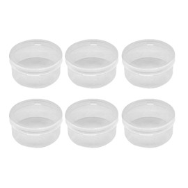 6Pcs Clear Round Plastic Powder Puffs Holder Cases Makeup Sponge Protective Container Cosmetic Puff Storage Box Portable Travel Beauty Blender Holder