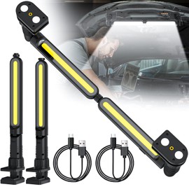 GODENBA Rechargeable Mechanic Work Light, Portable Magnetic LED Light Bar with 2400LM Bright LED/4400mAh Battery, Underhood Light Grill Light for Repairing/Inspection/Garage/Workshop/Emergency (2Pack)