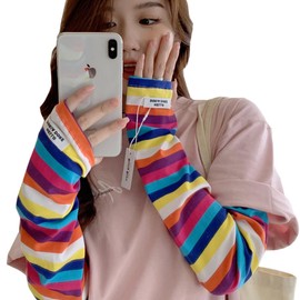 Ekieta Women's Arm Cover, UV Protection, Summer Sun Protection, Arm Sleeve (UPF 50+, UV Protection, Loose Fit, Covers Back of Hand), Color, Women's, UV Protection Arm Cover, Sunscreen, Anti-sunburn,