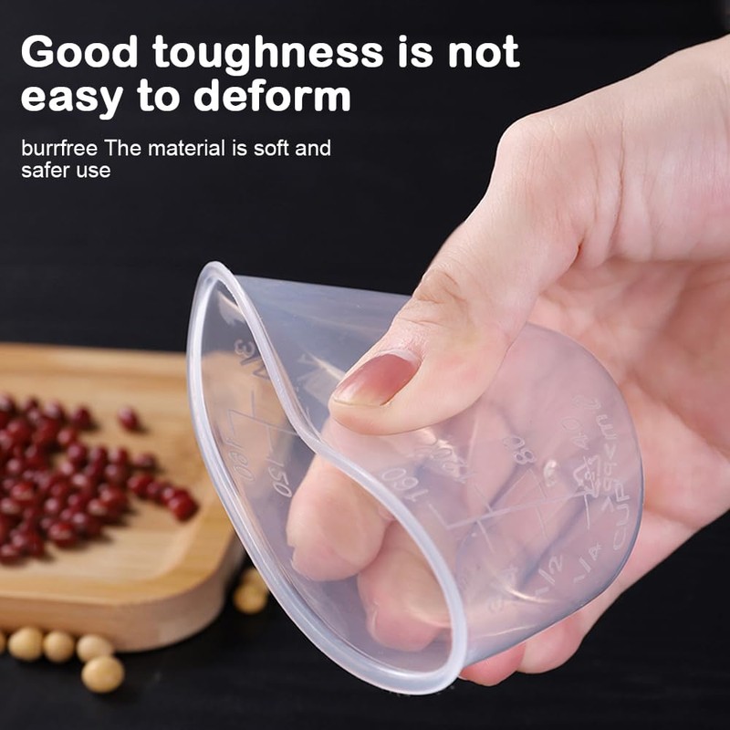 5PCS Plastic Transparent Rice Measuring Cups ，160 ml for Rice