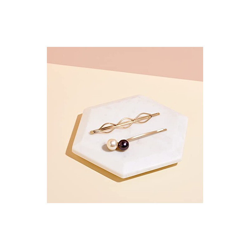 The Hair Edit Gold & Pearl Spherical Bobby Pins