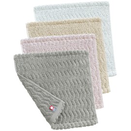 Bloom Imabari Towel Certified Handkerchief Set of 4 Ash Towel Handkerchief Towel, Hand Towel, 8.7 x 8.7 inches (22 x 22 cm), Small, Compact, 100% Cotton, Made in Japan (All Colors Set)
