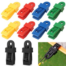 10 PCS Tarp Clips Tarpaulin Clips, Adjustable Heavy Duty Lock Grip for Tarp & Shade Cloth, Reusable Tarp Clamps Awning Tarp Clamps for Holding Up Tarp Canopy Car Cover Sun Shade