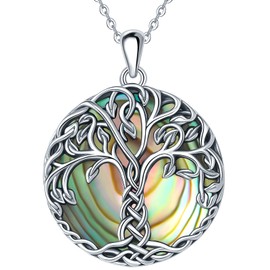 CHIRENMA Tree of Life Necklace for Women S925 Sterling Silver, Tree Pendant Necklace Anniversary Birthday Gift for Mom Grandma Tree Jewelry Gifts for Her (style 1)