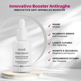 Rebel ESSENTIAL | Anti-Wrinkle Booster Face Serum | Illuminating Antioxidant | Bakuchiol and Vitamin C | Anti-Spots and Anti-Ageing | 99% natural origin | 25 ml dropper
