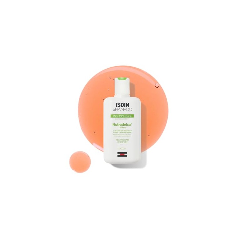 ISDIN Nutradeica Shampoo Anticaspa grasa, Reduce la Descamación, el Picor