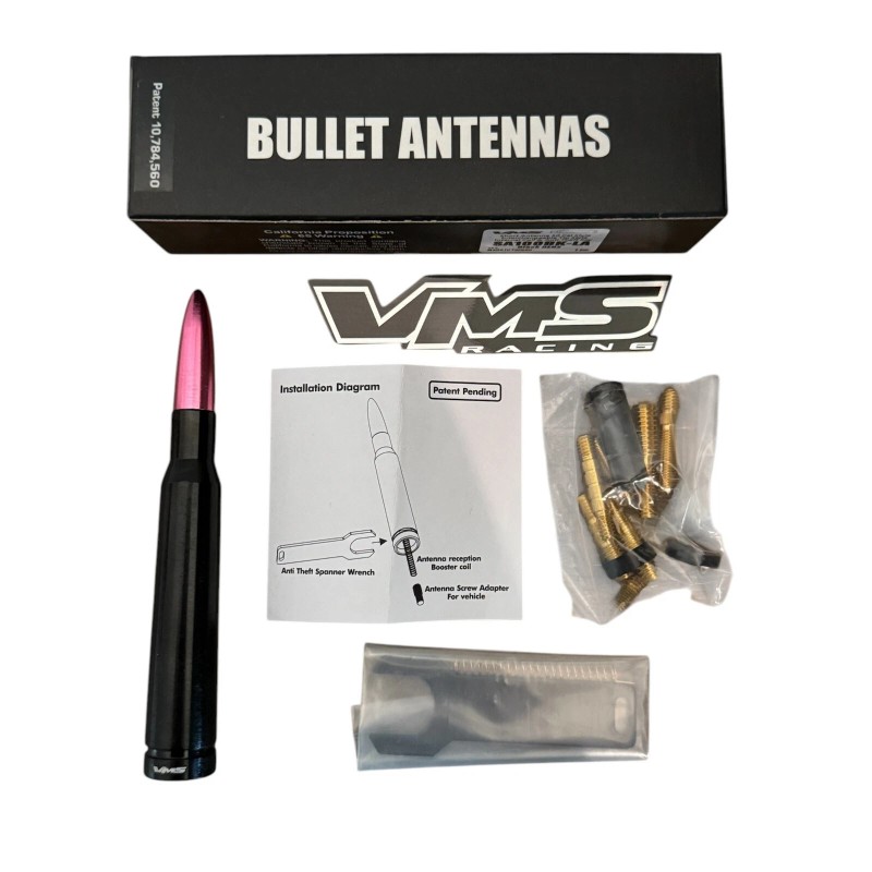 VMS RACING PINK AND BLACK BULLET ANTENNA FOR SILVERADO AVALANCHE