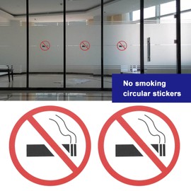 eMagTech 50pcs No Smoking Circle Stickers 50 mm Waterproof Round No Smoking Sign Stickers No Smoking Stickers for Cars Vans Trucks Taxis