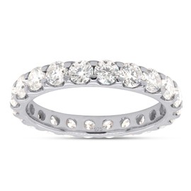 SAVEARTH DIAMONDS 2 Carat Round Cut Lab Created Moissanite Diamond Full Eternity Stackable Wedding Band Ring In 14K White Gold Over Sterling Silver Jewelry For Women(G-H Color,VVS1 Clarity, 2Cttw)-5