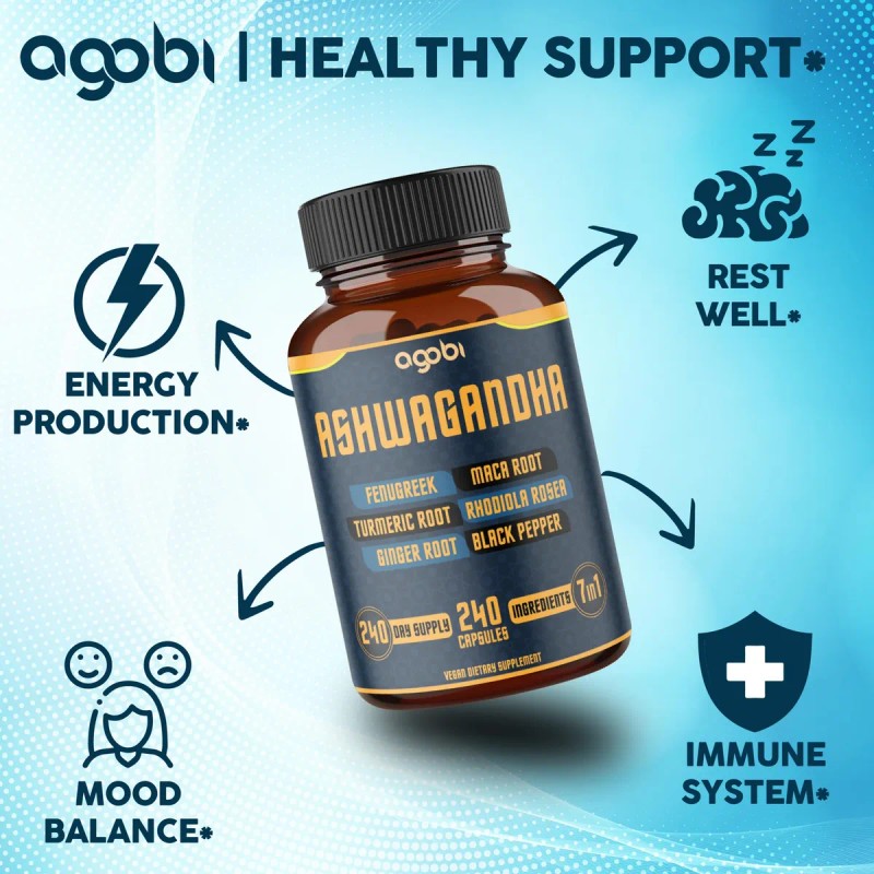 Agobi Fórmula 7 En 1 Suplemento Herbal 240 Cápsulas Energía