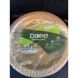Dixie Ecosmart 100% Recycled Disposable Paper Plates, 10‚Äù Dinner Size 125 count.