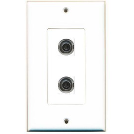 Wallplate City DecorZ - 2 Port 3.5mm Stereo Headphone Jack F-F Wall Plate Decorative White