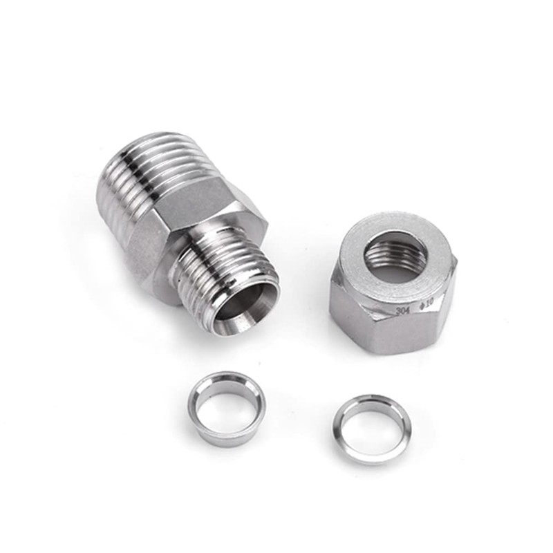 Pysrych 304 Stainless Steel Compression Fitting 1/4" Tube OD x