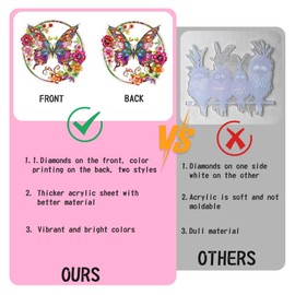 Gemdoit Diamond Painting Window Pictures Butterfly Diamond Painting Pictures Decorative Daiments Painting Animals Pendant Craft Set Adults