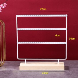 72 Holes Earrings Organizer Stand Jewelry Display, Earring Organizer Stand,for Ear Studs Earrings Holders(3 Layers(White))