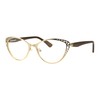 PASTL Womens Reading Glasses Magnified Readers Cateye Frame Spring Hinge