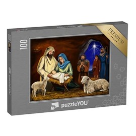 puzzleYOU: Jigsaw Puzzle 100 Piece Illustration: The Christmas Story - Christianity Puzzle Collection