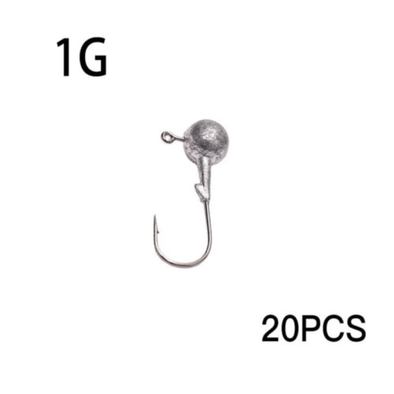 20PCS Jig Heads High Chemically Sharpened Hooks, Fishing Tackle for
