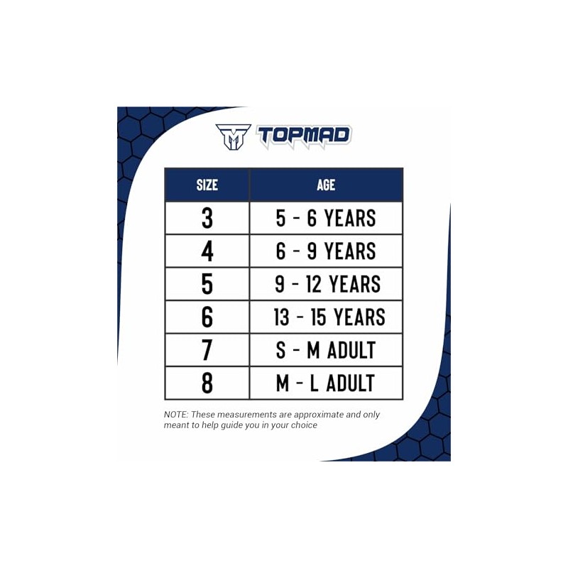 TOPMAD Goalkeeper Gloves (Blue, Size 4 suitable for 6 to