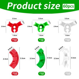 Plant Bender, Plant Clips, Low Stress Training Clips, for Low Load, Plant Support Clips, 90 Degree Plant Stem Trainer for Bending Plant Stems and Changing the Growth Direction, Pack of 60