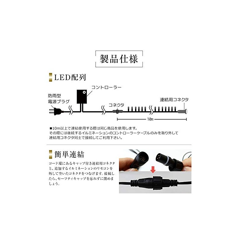 Electric Home Illumination Straight [8 Patterns Emitting Light] Outdoor Waterproof