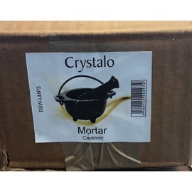 Crystalo - Cast Iron Cauldron Mortar And Pestle Set