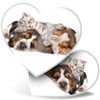 2 x Heart Stickers 7.5 cm - Sleepy Puppy &