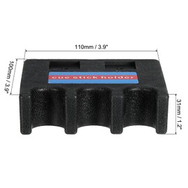 PATIKIL 1Pcs 3 Holes Cue Holder, Plastic Portable Pool Stick Holder Cue Rest Against Table for Billiard, Black