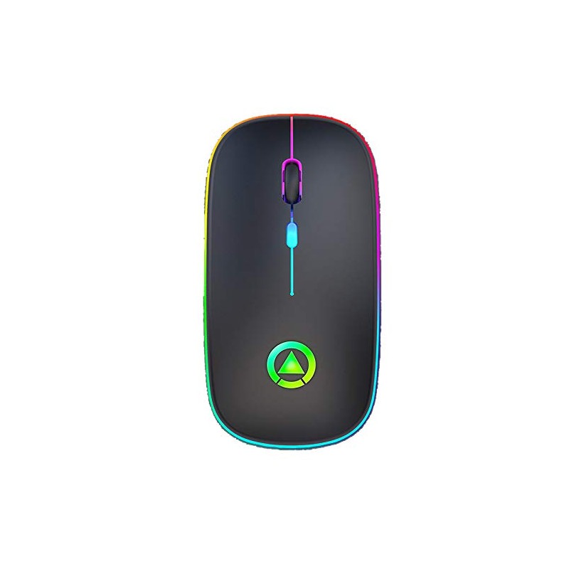 A2 Mouse Luz Led Inalambrico Recargable Color Negro 2.4G Portatil