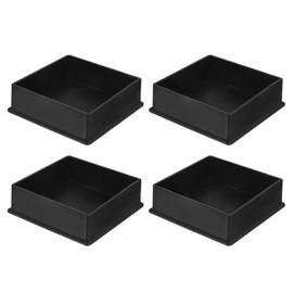 sourcing map 4Pcs PVC Square Chair Leg Caps, 100mm x 100mm OD Black Furniture Feet Pads Table Foot Cover Caps Floor Protectors for Patio Table Cabinet Bed Furniture