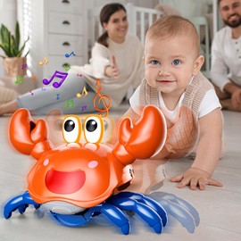 Crawling Crab Baby Toy, Infant Tummy Time Walking Dancing Moving Crab Toys for Babies Girl Boys, Crawling Crab Baby Toy Toddler Birthday Gifts