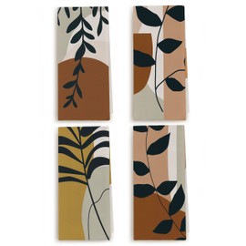 Zeghk Abstract Botanical Art Kitchen Hand Dish Towels Set of 4, Mid Century Modern Art Hand Tea Towel for Bathroom Kitchen Home Cooking Baking Cleaning Gifts for Women Girls, 16×24 Inches