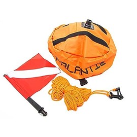 Scuba Choice Torpedo Buoy Spearfishing Float with Dive Flag – 31" x 8" High-Visibility, Durable 420D Nylon Cover, PVC Bladder for Scuba Diving & Freediving Safety