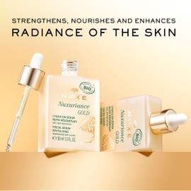 NUXE Nuxuriance Gold Nutra-Revitalising Oil-Serum, Age-Defying Hydration and Nourishment with Rice Extract and Botanical Oils, Illuminates, Firms Aging Skin, 1 fl. oz.