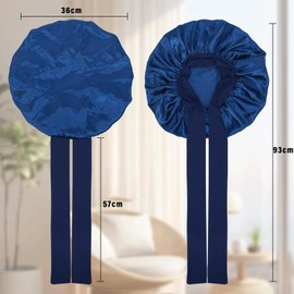 Barlone Silk Bonnet for Sleeping, Long Hair, Bonnet Silk, Soft and Comfortable, Hair Bonnet, Sleep Cap Silk for Adjustable Wide Band for Attaching to the Head (Navy Blue)