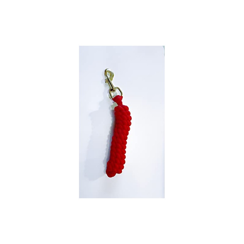 Horse/Pony Cotton Lead Rope with Brass Clip 1.8m (Red)