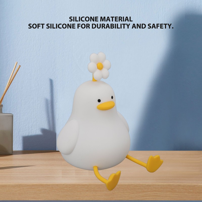Cute Duck Night Light Silicone Night Lamp 1200mAh Rechargeable Animal